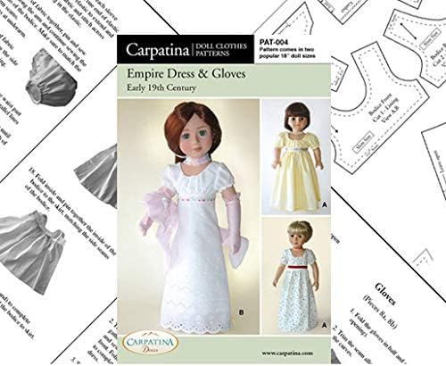 Padrão para Empire Dress Paper - Cits 18 American Girl Dolls