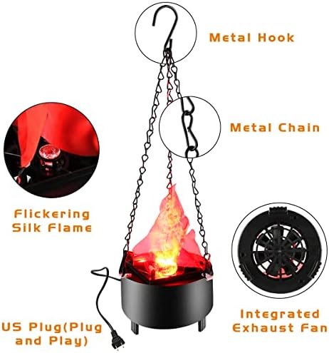 Beacon PET 3D Fake Fire Light, Artificial LED Silk Flame Effect Light Realistic Campfire Lamp Prop Flame Light para Halloween,
