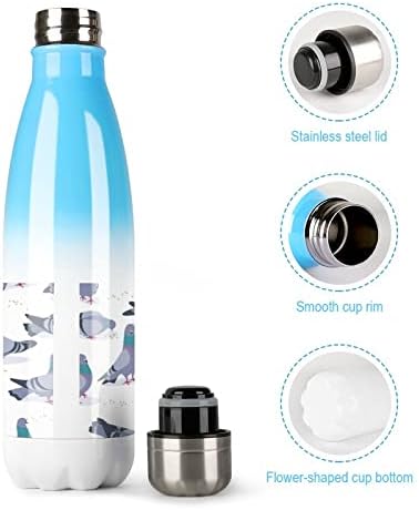 Pombos azulados 17oz Sport Water Bottle Bottle Stainless Acele aço isolado em forma de cola reutilizável frasco esportivo