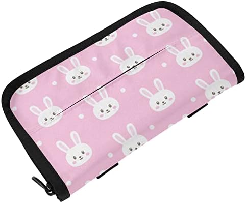 Titular do tecido do carro Pink-dot-rabbit-Bunny-Hare Dispenser Dispenser Dispenser Holder Backseat Tissue Case