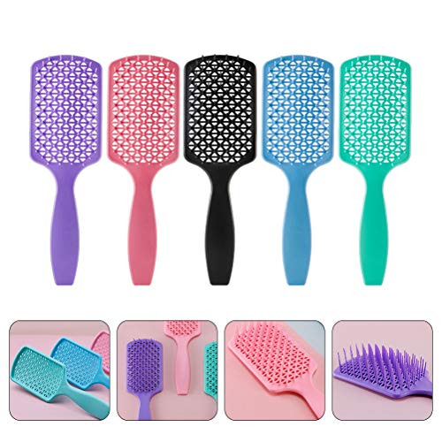 Doitool 5pcs Women Hair Brush Scalp Scalp Grid pente molhado pente