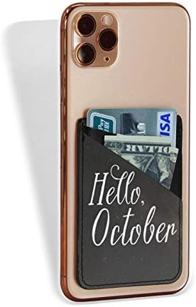 Card de celular Hoder Mangas PU couro PU para trás do iPhone Olá outubro