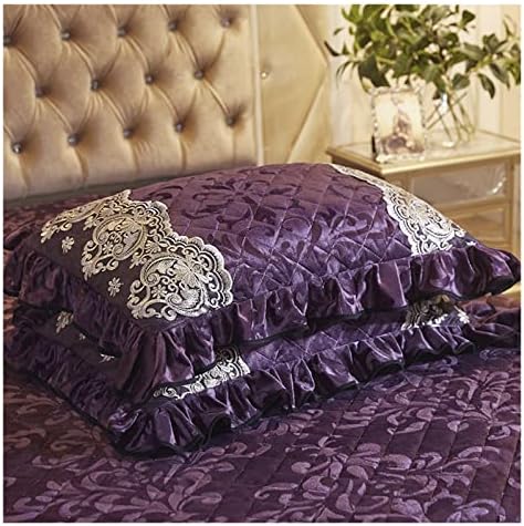 Xqxqfdc Velvet acolchoado travesseiro de renda para cama em relevo sólido retangular quente home decorativo tampa farmacêutica