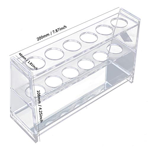 BIPEE 6 soquetes transparentes de tubo de teste de plástico acrílico para 10 ml, 25 ml, 50 ml, 100 ml de tubo de teste