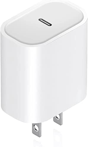 Para o iPhone Charger USB-C Adaptador de energia: 20W 1 carregador de parede branca de pacote, carregamento de carregamento