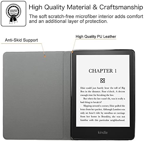 Pudazvi All-Now Kindle Case para capa de couro PU de protetor inteligente de 6 Ultra Thin e Lightweight PU com sono/acordamento automático, azul de mármore