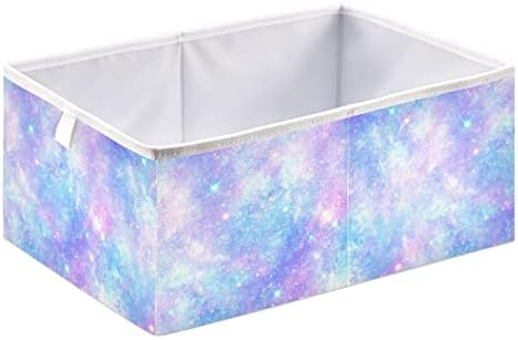 Cataku Magical Galaxy Star Cube Storage Bins for Organization, caixas de armazenamento de armazenamento de tecido retangular para organizador de cubos cestas de armazenamento dobrável para prateleiras sala de estar
