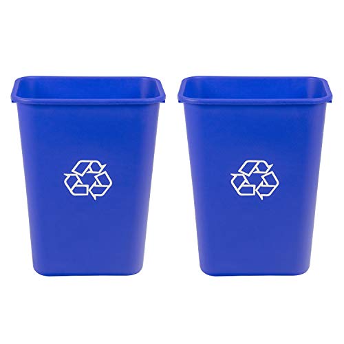 AmazoCommerCial 7 Gallen Commercial Office Wasket, azul com logotipo de reciclagem, 2 pacote