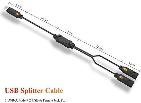 Divisor USB, eletop 2 portas USB Um hub, dupla fêmea y carregando suporte de corda de divisão IOS e Android System Data Sync