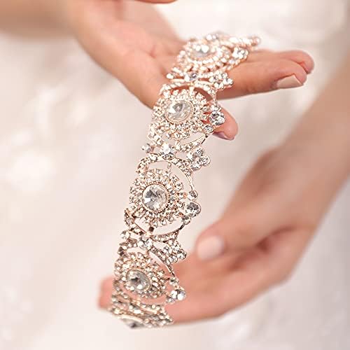 Wekicici Rhinestone Tiara Princesa Queen Gold Crystal Crown Capacete de casamento para mulheres meninas Bridal Bride Birthday Wedding