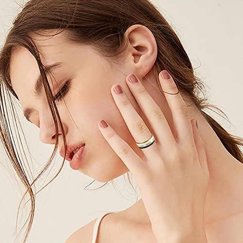 Ringos de unhas wybaxz para mulheres modelos podem transformar texto romano Semana de três cores calendário de aço inoxidável