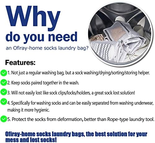 Bolsa de lavanderia de meia - Lavar sem esforço, secar, classificar e armazenar 12-36 pares de meias, sacos de organizador