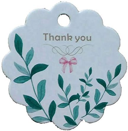 100pcs Floral Design Paper Label Tags com corda de fita de 98,5 pés para festa de aniversário, presentes de decoração de casamento, organização, artes e ofícios