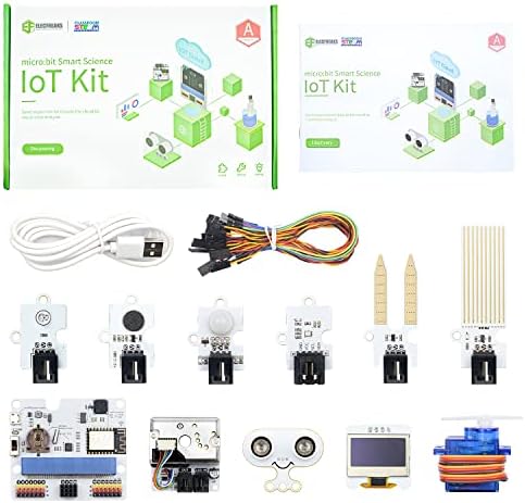 Elecfreaks Microbit Smart Science IoT Kit Octopus Series Sensor, Microbit Sensor Starter Kit Dados para a Internet em nuvem com