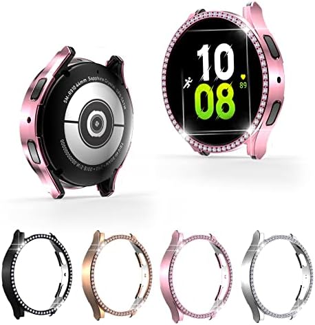 Folome- [4PACK] PC Relógio Caso da estrutura Compatível com Samsung Galaxy Watch 4 e 5 44mm, Galaxy Relógio 4 Case Hard Material