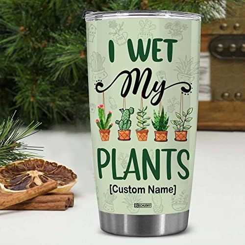 Bechusky Custom Name Plant Lover Gifts Para mulheres, presentes de plantas, molhei o copo de plantas, copo de mãe,