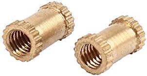 X-dree m3 x 7mm x 4,3mm cilindro de bronze inserção de rosca de bronze porcas de incorporação 100pcs (m3 x 7 mm x 4,3 mm cilindro