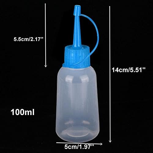 Chdhaltd 100ml Plástico Garrafa de aplicativo de ponta clara, garrafa de esprema de plástico com tampa de ponta para suprimentos de