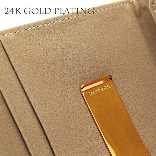 Sotania - personalização 24K Gold Genuine Leather Money Clipes Mens Montas de bolso de bolso frontal Slim Presente minimalista para