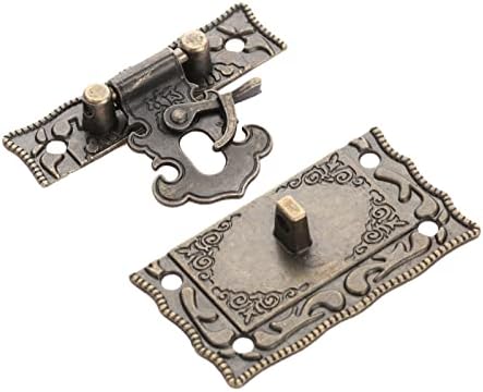 Ganfanren 3pcs/kit box trave hasp clasp + dobradiças com armário de mala de parafuso Antigo jóias de bronze capa de madeira hardware