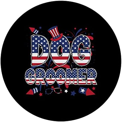 4 de julho Popsockets de cães da bandeira americana de cachorro