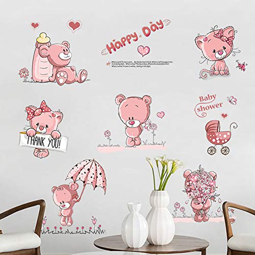 Wallpark Happy Urrador adesivo de parede de parede fofa decalque de parede removível, crianças crianças, quarto de casa berçário de berçário diy adesivo de arte mural da parede