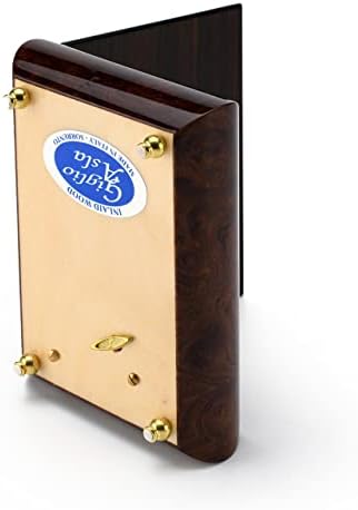 Contemporary 30 Note Wood Tom Music Box com um design de embutimento de madeira ao arabesco - suíte de nozes