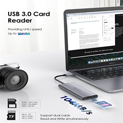 IULJH USB C Tipo C 4K Adaptador Multi USB 3.0 Dock Card Card Reader para Pro Air USB-C Dock