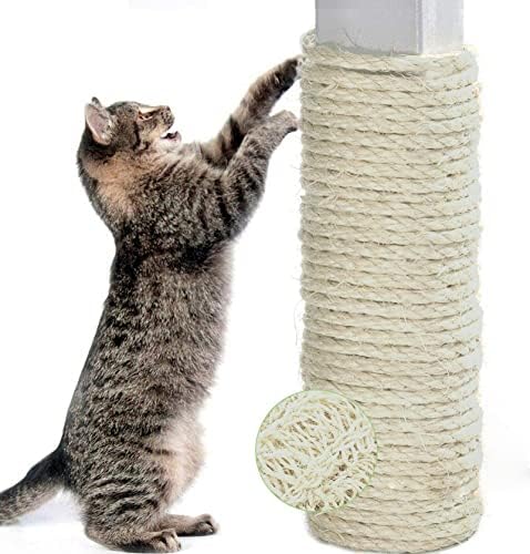 Corda sisal para gato scratcher de 1/4 polegada corda de sisal 98 pés para arranhar gatos pós -pet brinquedos de pet crafts decoração de casa