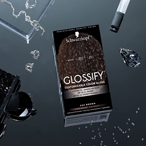Schwarzkopf Glossify Gloss de cores personalizável, marrom cinzas