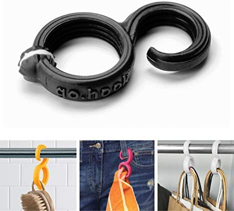 Fusionbrands gohook, preto-ganchos magnéticos versáteis mantêm itens essenciais na cozinha, banheiros, armários e, no design de gancho S-flexível, é portátil, fácil de usar e segura até 3 libras