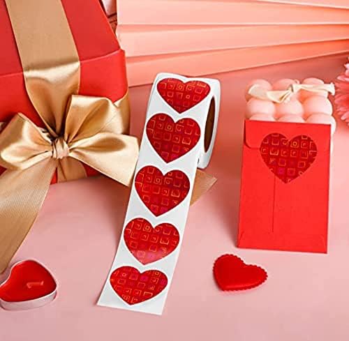 Adesivos cardíacos, adesivos vermelhos em forma de coração dos namorados adesivos de decoração de amor para o dia