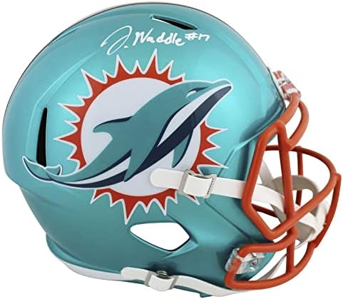 Dolphins Jaylen Waddle assinou Flash Speed ​​Rep Helmet Fan Coa - Capacetes NFL autografados