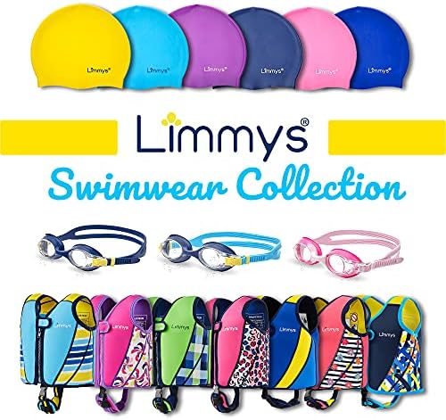Limmys Kids Swimming Cap - Silicone Kids Swim Bous para meninos e meninas - Qualidade premium, Chapéus de natação e esticados e confortáveis ​​- Disponível em diferentes cores atraentes