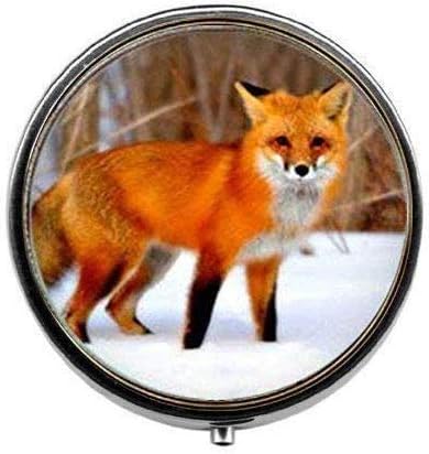 Jóias de jóias de raposa vermelha jóias de animais - caixa de comprimidos de foto de arte - caixa de pílula de charme
