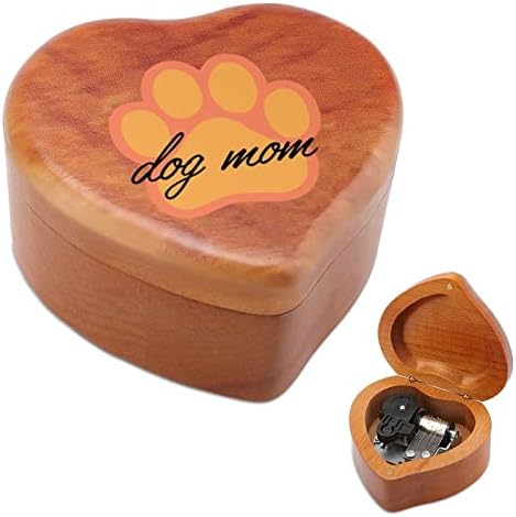 Caixa de música da mãe cão caixa de música vintage em forma de madeira de madeira de madeira brinquedos de brejeiras de breuções