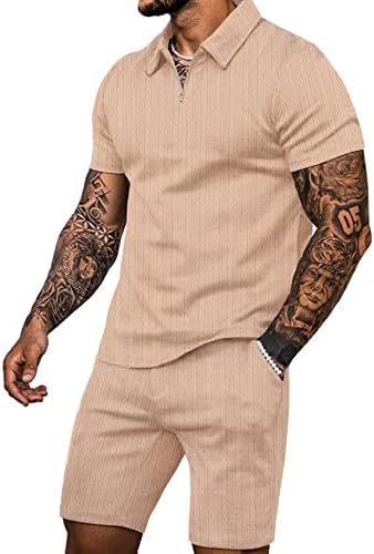 Jozorro Mens Polo Camisetas e Shorts definem roupas de moda de moda casual 2 peças roupas para homens