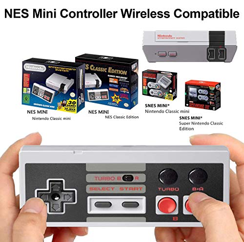 2 pacote recarregável NES Classic Mini Wireless Controller -Turbo/Home Edition -Rapid Buttons Edition para NES Wii Gaming
