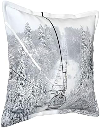 Psvod Winter Winter Old Cable Lift Light Light Luxury Leather Pillow, capa de almofada de sofá, decoração de decoração de casa Sofá de sala de estar 18x 18in 18in