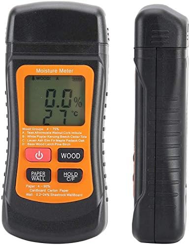 Gors Pinos duplos Testador de temperatura de madeira Tester de madeira Medidor de madeira Detector de umidade de madeira, paredes papel