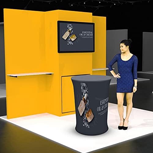 BannerBuzz, Fabric Pop-up Oval Booth, Gráfico com hardware, 240 GSM, tecido de tensão, diâmetro do tubo de 32 mm, impressão