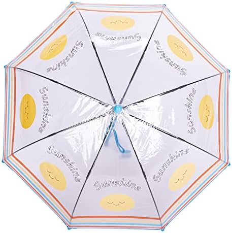 Mrtlloa Kids Clear Bubble Umbrella com uma maçaneta curva fácil, guarda -chuva de segurança transparente da cúpula para crianças meninas meninas