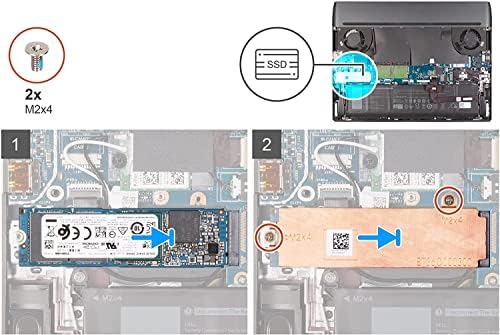 M.2 2280 SSD Capa de escudo térmico SSD com suporte de suporte para Dell G15 5510 5511 5515 5520 5521 5525 Série laptop p/n: