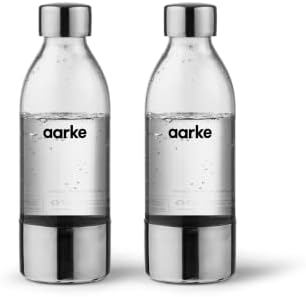 pacote Aarke de 2 garrafas de estimação pequenas para carbonador 3, sem BPA com detalhes de aço inoxidável, 450 ml