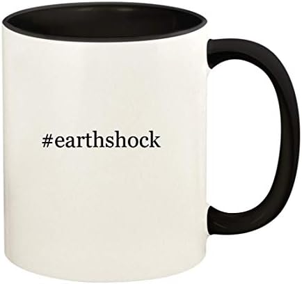 Presentes Knick Knack Earthshock - 11oz Hashtag Ceramic Colored Handle and Inside Coffee Cup Cup, preto