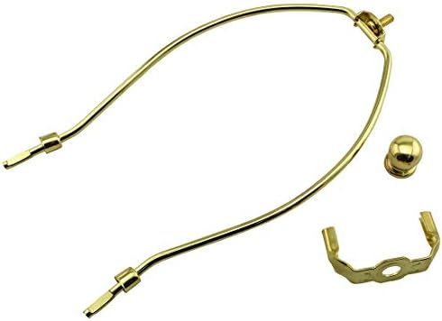 Dzs Elec imitação de ouro de 6 polegadas Sombra de lâmpada harpa DIY Acessórios para iluminação Borda Buzina Suporte de abajur para o encaixe da tabela/piso