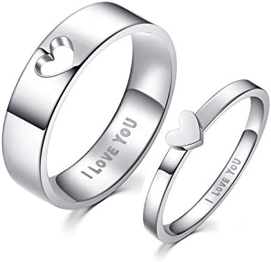 Lavumo Combationing Heart Promise Rings Para Casais Eu te amo Conjuntos de bandas de anel de casamento de noivado para ele
