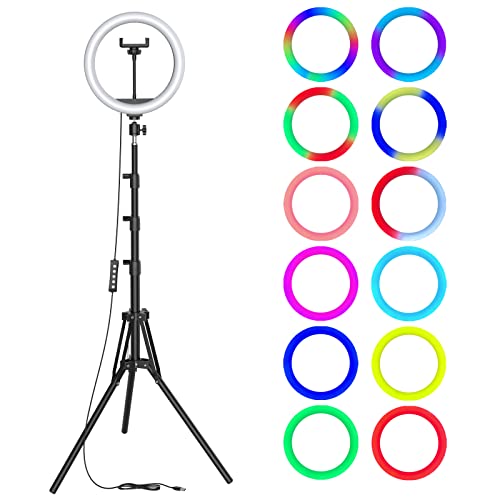 Luz de anel selfie chanki de 10 com suporte para tripé e suporte para telefone, luz do anel de LED grande diminuído