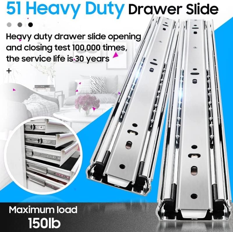 51mm Slides de gaveta pesada de 51 mm Montar os trilhos de móveis de metal de Montagem de Metal de Metal Lide