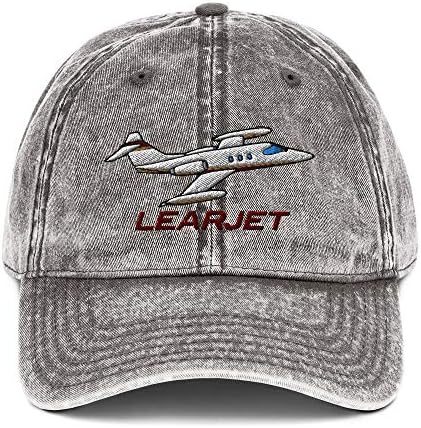 Learjet Avião bordado Cap bordado - Adicione seu n